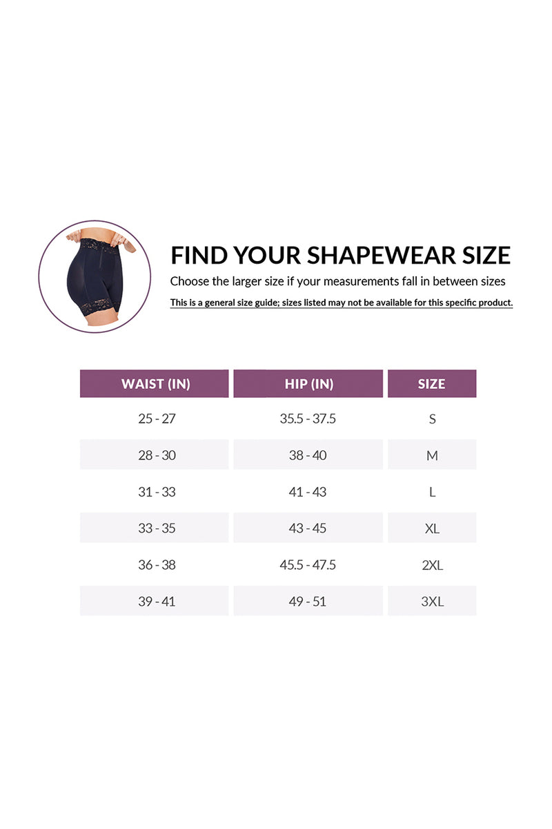 Guía de tallas de BBL Effect Easy Sculpt Hi-Cut Shorts