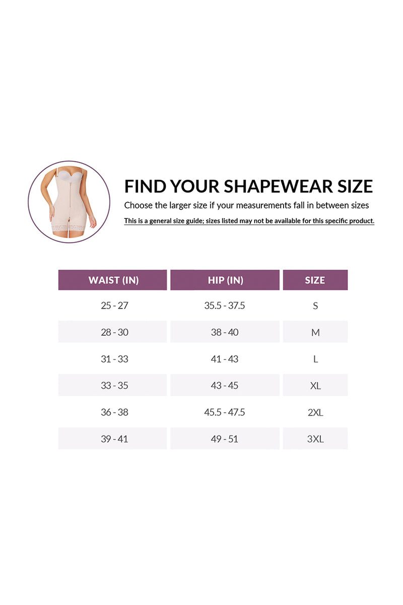 Guía de tallas de BBL Effect Chic Body Shaper