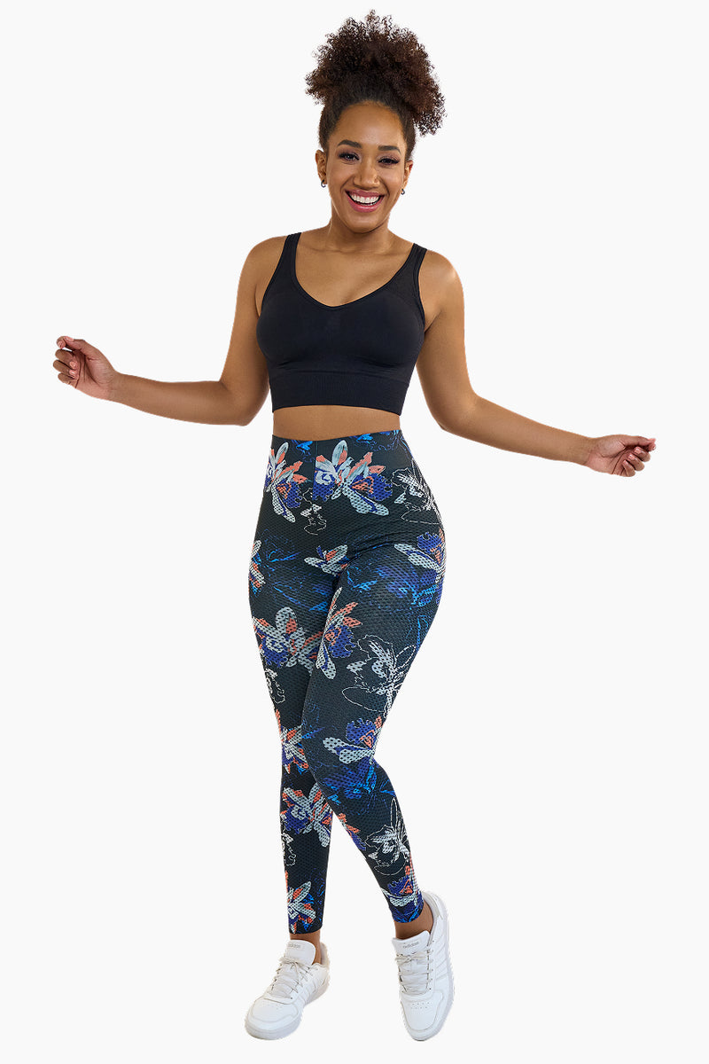 Floral print Leggings and 7 Wonders Shaper Bra set