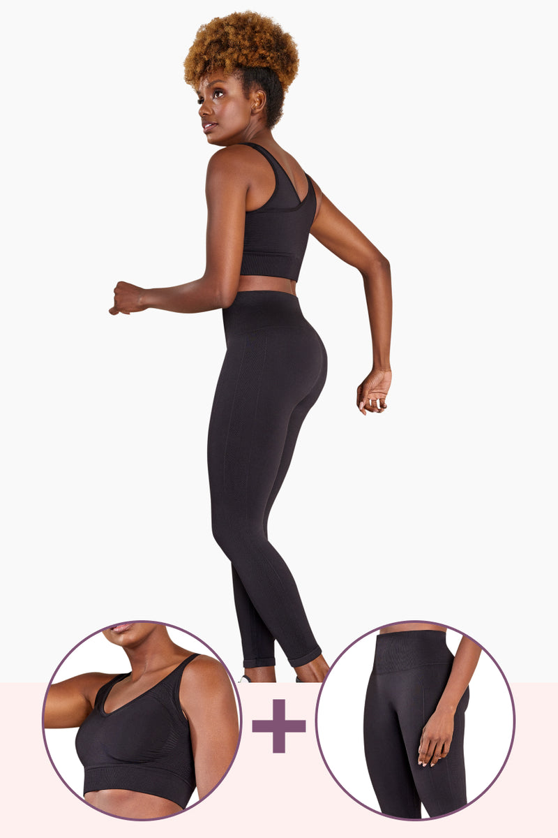 Relax Leggings and 7 Wonders Shaper Bra set in black