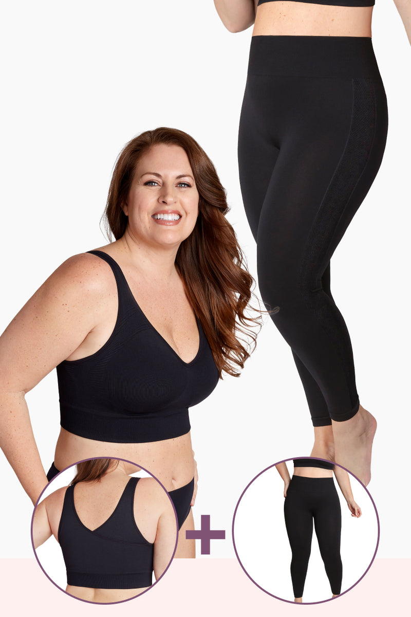 Relax Leggings and 7 Wonders Shaper Bra set in black