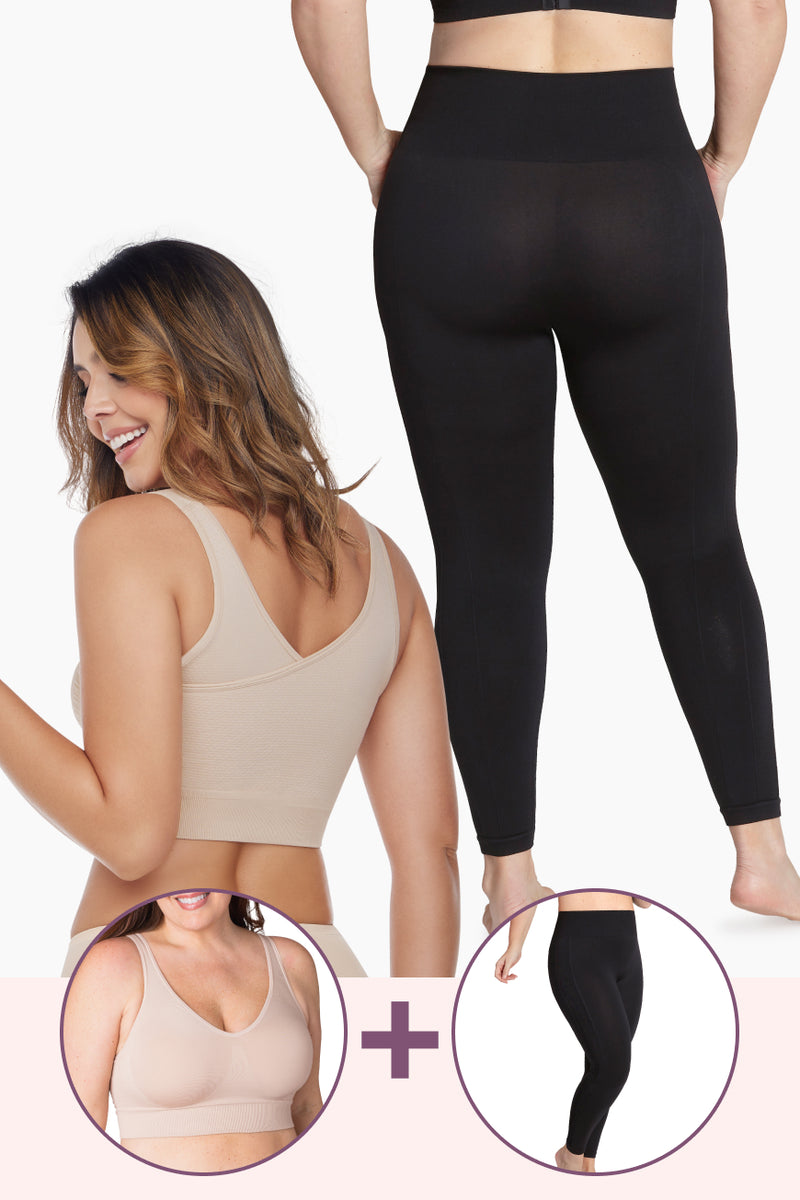 Relax Leggings and 7 Wonders Shaper Bra set in black